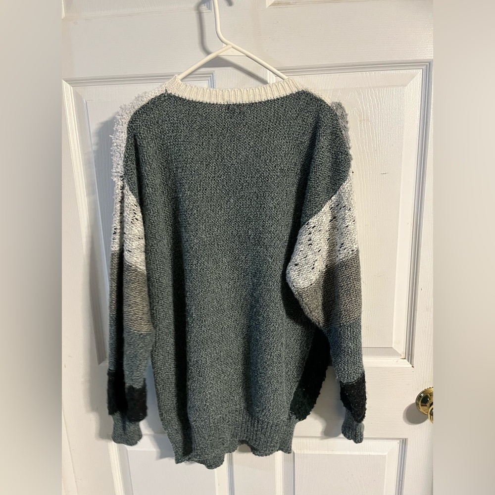 Chic Patchwork Crew Neck Sweater - image 2